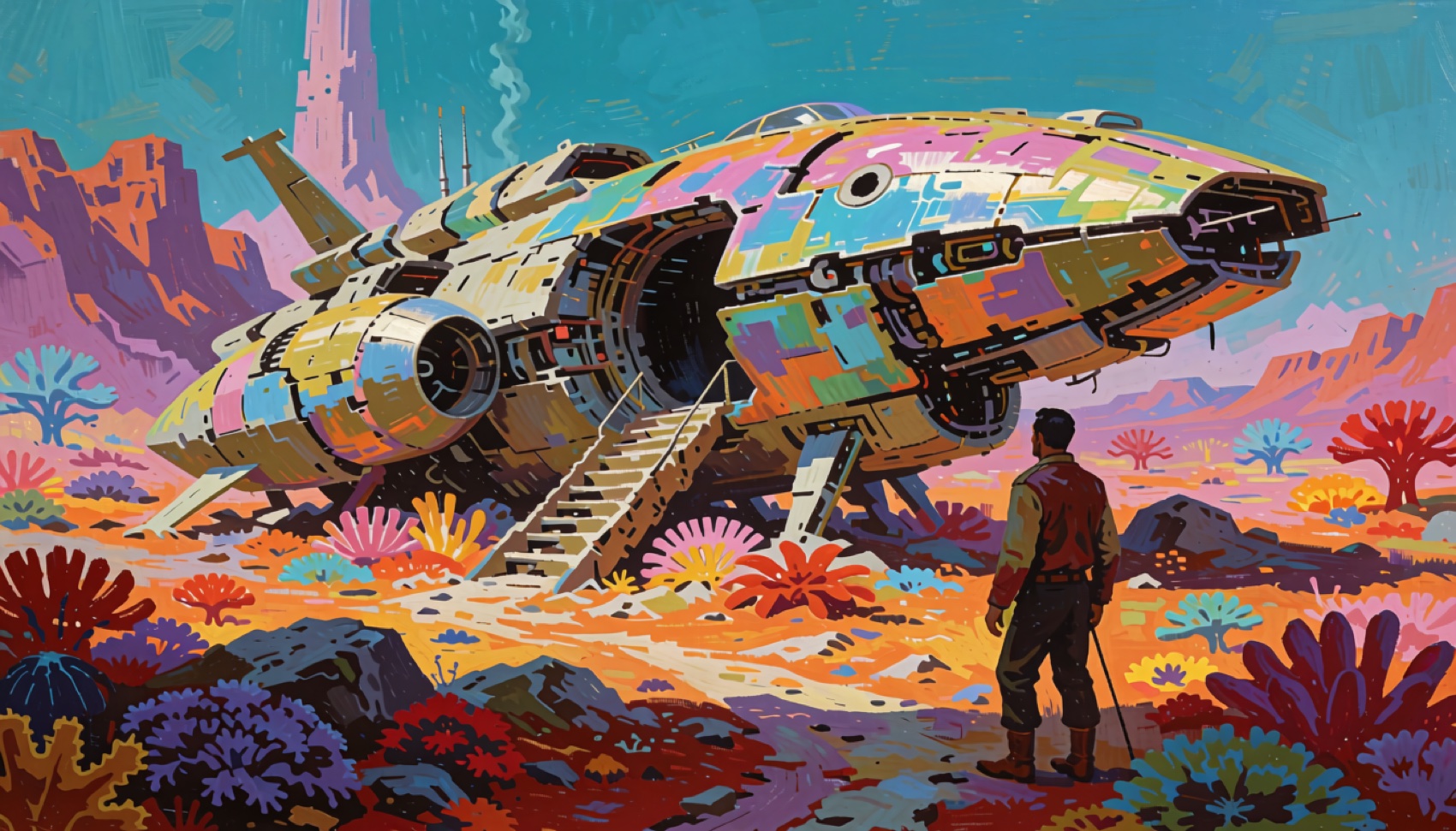 Colorful spacecraft generated in ALi Imagine