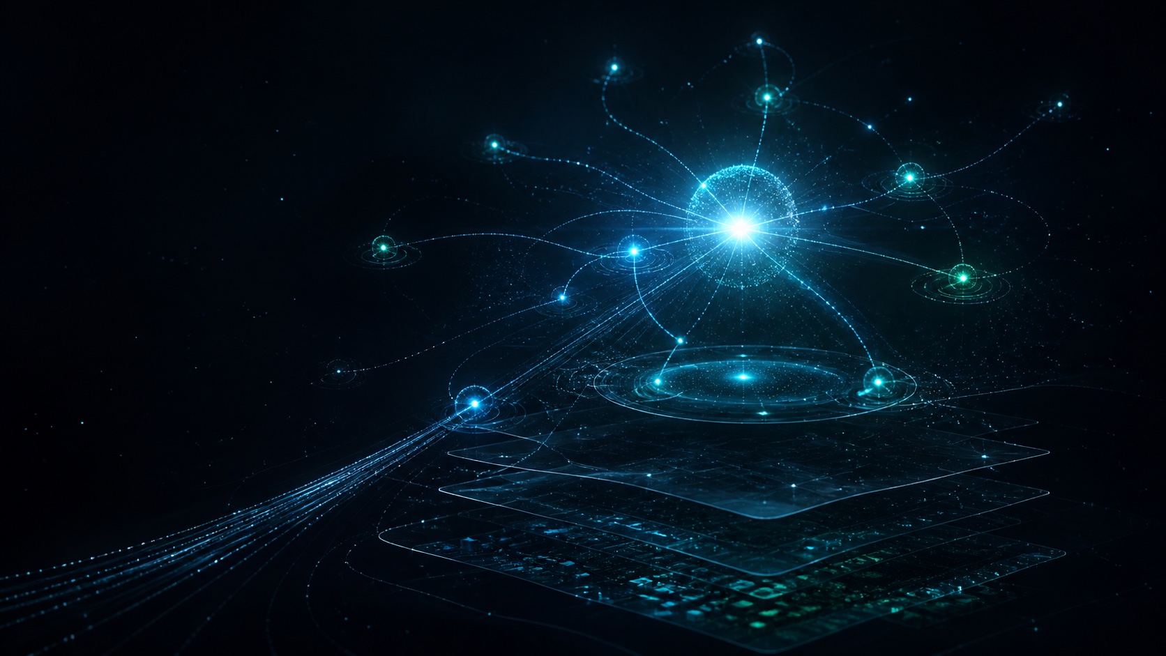 Abstract living Sirius constellation linking independent local threads to a bounded memory and compute field